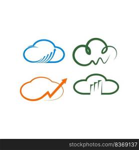 Cloud analistic logo icon illustration design