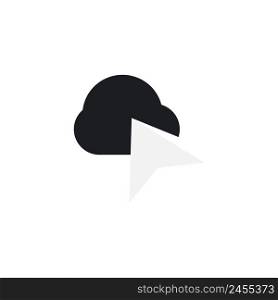 Cloud and cursor icon template vector design