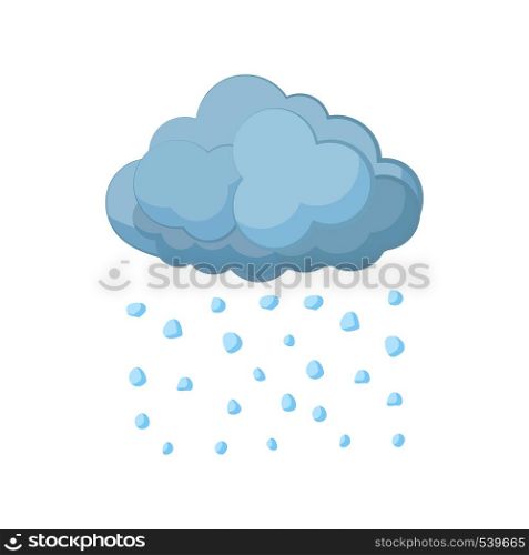 Cloud and hail icon in cartoon style on a white background. Cloud and hail icon, cartoon style