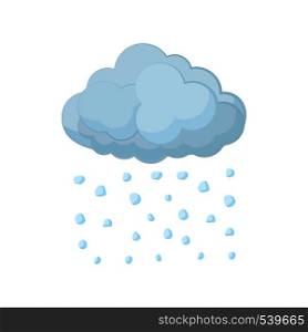 Cloud and hail icon in cartoon style on a white background. Cloud and hail icon, cartoon style