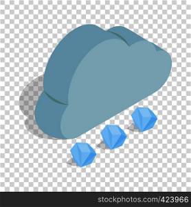 Cloud and hail isometric icon 3d on a transparent background vector illustration. Cloud and hail isometric icon