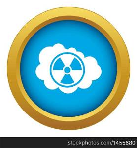 Cloud and radioactive sign icon blue vector isolated on white background for any design. Cloud and radioactive sign icon blue vector isolated