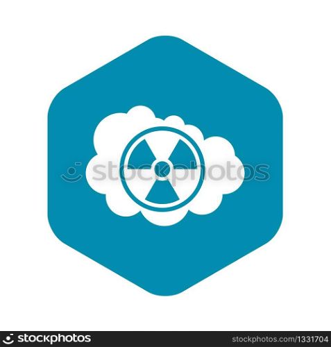 Cloud and radioactive sign icon in simple style isolated vector illustration. Cloud and radioactive sign icon, simple style