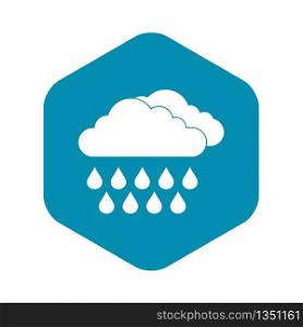 Cloud and rain icon in simple style isolated on white background. Cloud and rain icon, simple style