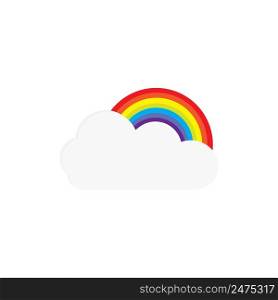Cloud and rainbow, weather icon template vector design