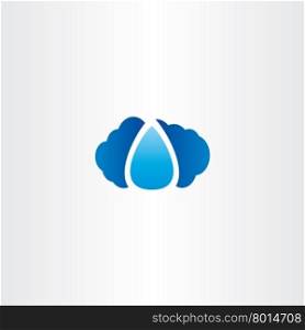cloud and raindrop vector logo icon water
