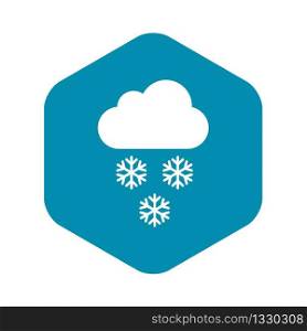 Cloud and snowflakes icon in simple style isolated vector illustration. Cloud and snowflakes icon, simple style
