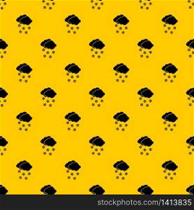 Cloud and snowflakes pattern seamless vector repeat geometric yellow for any design. Cloud and snowflakes pattern vector