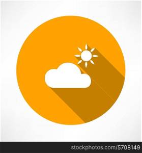 cloud and sun. Flat modern style vector illustration