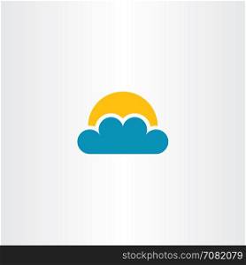 cloud and sun icon clip art