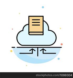 Cloud, Arrow, Book, Notebook Abstract Flat Color Icon Template