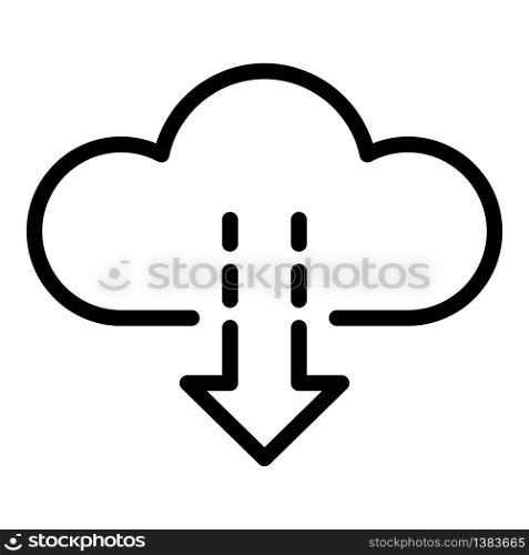 Cloud arrow down icon. Outline cloud arrow down vector icon for web design isolated on white background. Cloud arrow down icon, outline style