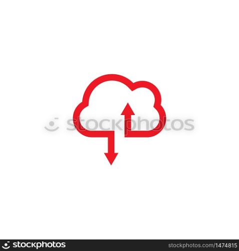 Cloud arrow logo vector icon design
