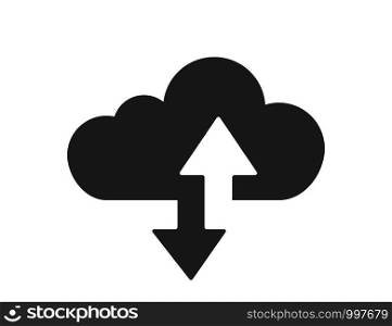 Cloud arrow vector icon isolated on white background. Cloud service database. Cloud technology. Web hosting concept. Cloud computing design. EPS 10