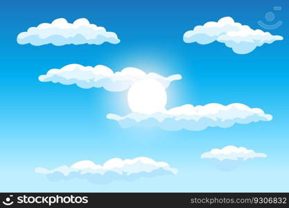 Cloud Background Design, Sky Landscape Illustration, Decoration Vector, Banners And Posters