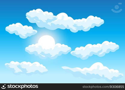 Cloud Background Design, Sky Landscape Illustration, Decoration Vector, Banners And Posters