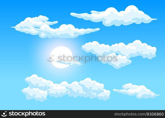 Cloud Background Design, Sky Landscape Illustration, Decoration Vector, Banners And Posters