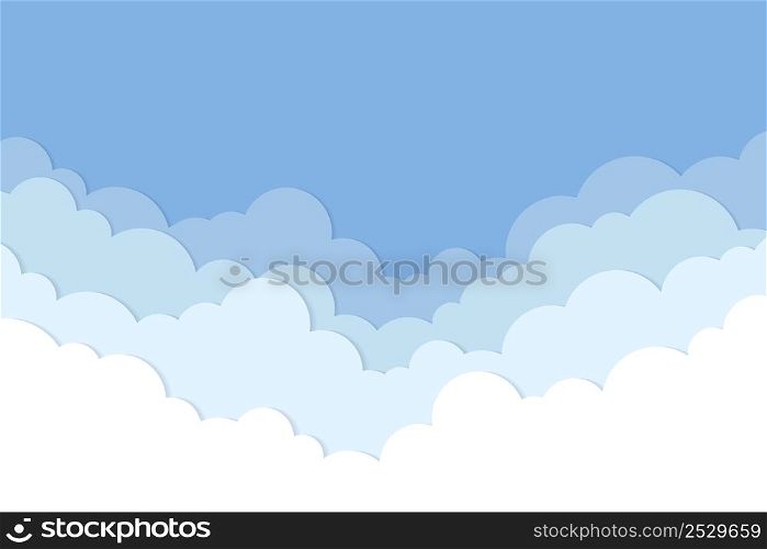 Cloud background pastel paper cut style vector