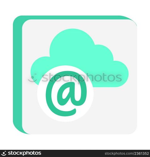 Cloud-based email service semi flat color vector object. Full sized item on white. Cloud computing model. Storage service simple cartoon style illustration for web graphic design and animation. Cloud-based email service semi flat color vector object