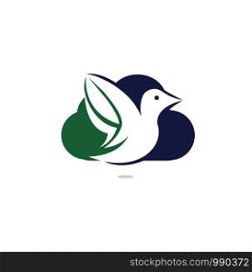 Cloud bird vector logo design. Creative bird and cloud icon.