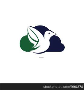 Cloud bird vector logo design. Creative bird and cloud icon.
