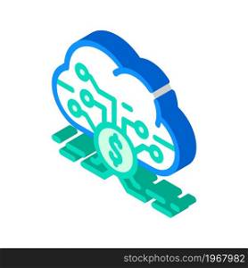 cloud business intelligence isometric icon vector. cloud business intelligence sign. isolated symbol illustration. cloud business intelligence isometric icon vector illustration