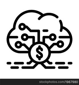 cloud business intelligence line icon vector. cloud business intelligence sign. isolated contour symbol black illustration. cloud business intelligence line icon vector illustration