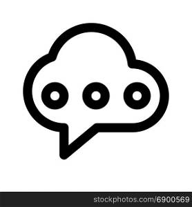 cloud chat message, icon on isolated background