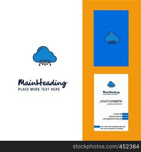 Cloud circuit Creative Logo and business card. vertical Design Vector
