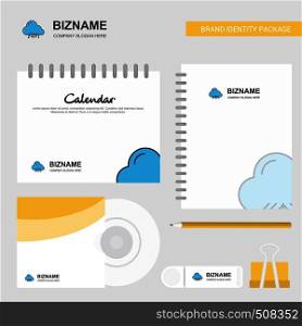 Cloud circuit Logo, Calendar Template, CD Cover, Diary and USB Brand Stationary Package Design Vector Template