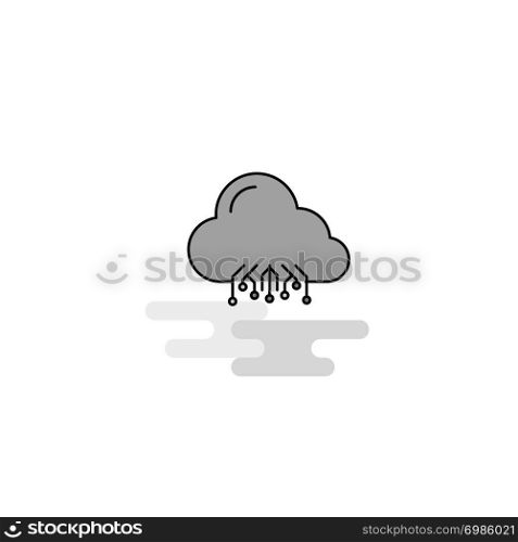 Cloud circuit Web Icon. Flat Line Filled Gray Icon Vector