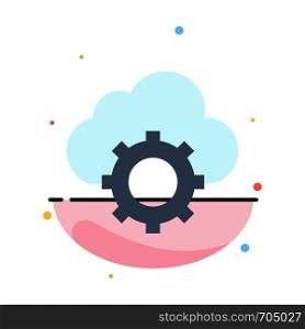 Cloud, Cloud-Computing, Cloud-Settings Abstract Flat Color Icon Template