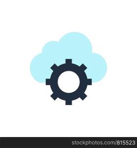 Cloud, Cloud-Computing, Cloud-Settings Flat Color Icon. Vector icon banner Template