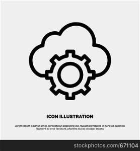 Cloud, Cloud-Computing, Cloud-Settings Line Icon Vector