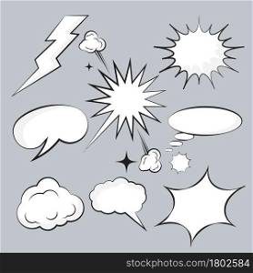 Cloud Comic Book Design Element Vector Illustration