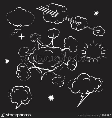 Cloud Comic Book Design Element Vector Illustration