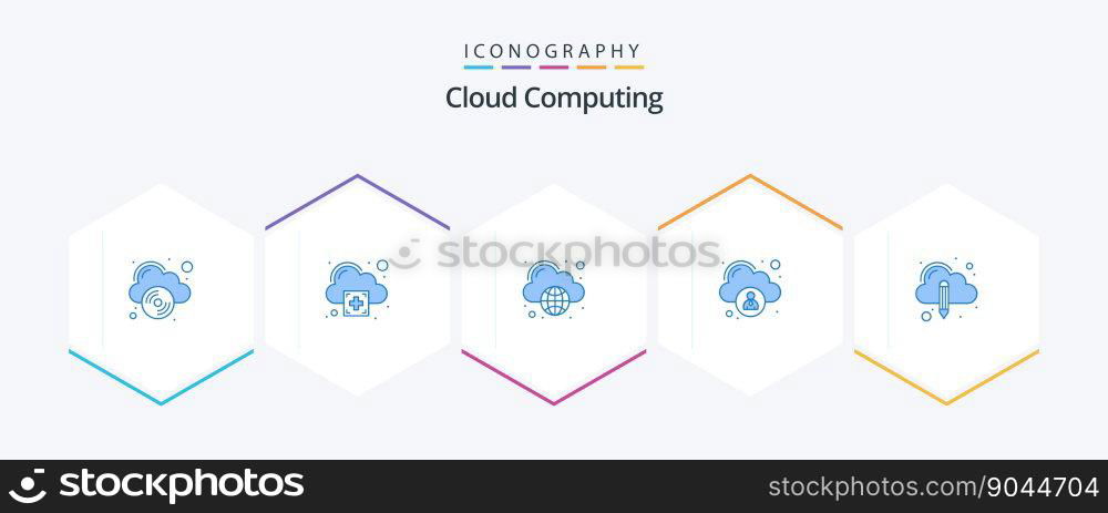 Cloud Computing 25 Blue icon pack including edit. cloud computing. user. access