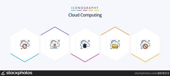 Cloud Computing 25 FilledLine icon pack including cloud. cloud. syncronize. computing