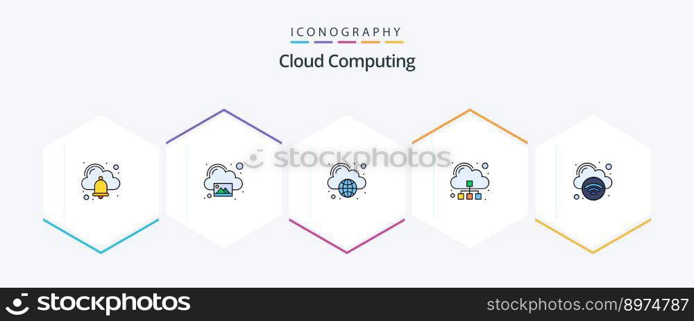 Cloud Computing 25 FilledLine icon pack including internet. cloud computing. server. cloud