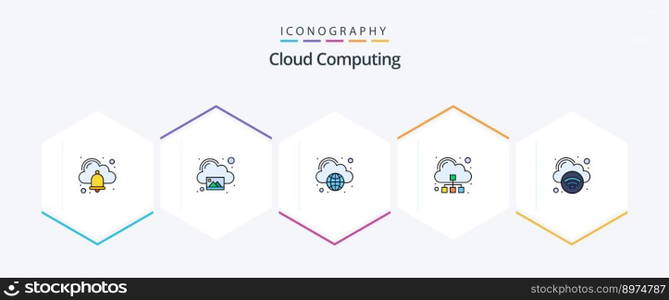 Cloud Computing 25 FilledLine icon pack including internet. cloud computing. server. cloud