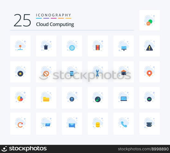 Cloud Computing 25 Flat Color icon pack including computing. cloud. storage. cloud