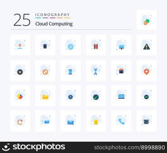 Cloud Computing 25 Flat Color icon pack including computing. cloud. storage. cloud