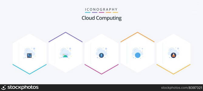Cloud Computing 25 Flat icon pack including cloud. download. globe. cloud computing