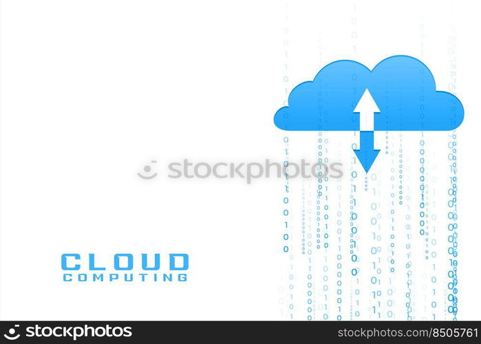 cloud computing background with data inflow and outflow binary codes