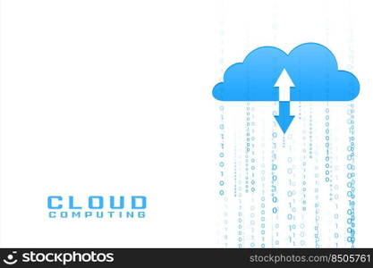 cloud computing background with data inflow and outflow binary codes