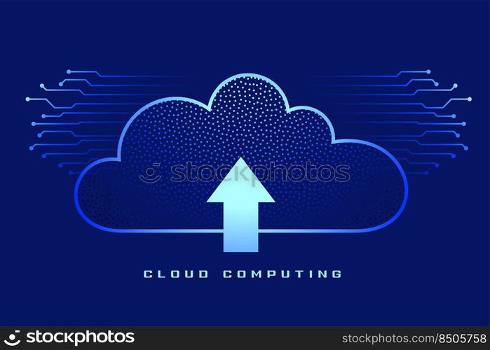 cloud computing background with upload arrow symbol