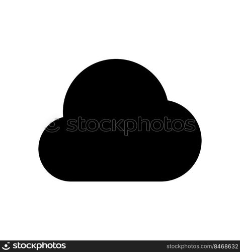 Cloud computing black glyph ui icon. Data storage. Wireless file sharing. User interface design. Silhouette symbol on white space. Solid pictogram for web, mobile. Isolated vector illustration. Cloud computing black glyph ui icon