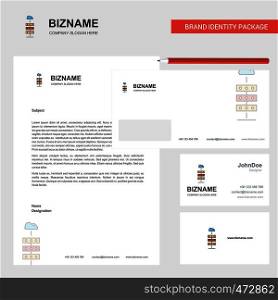 Cloud computing Business Letterhead, Envelope and visiting Card Design vector template