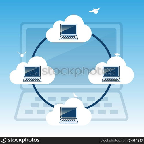 Cloud computing concept.