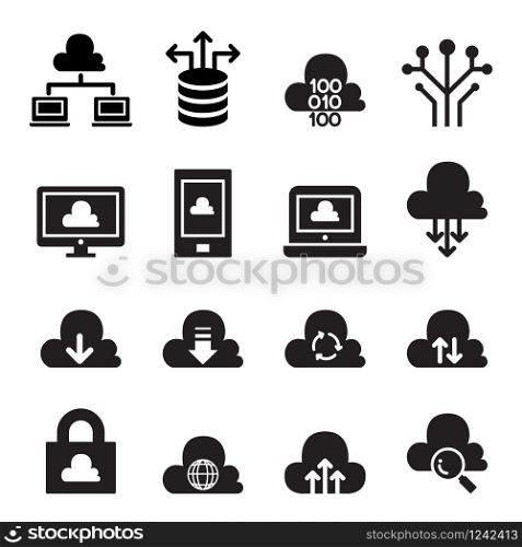 Cloud computing concept icon set